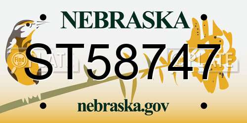 ST58747 Nebraska License Plate