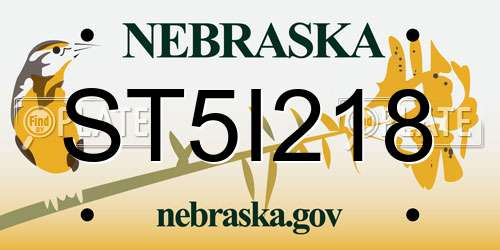 ST5I218 Nebraska License Plate