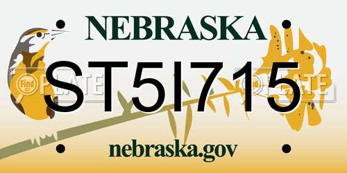 ST5I715 Nebraska License Plate