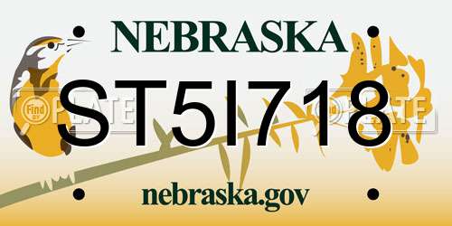 ST5I718 Nebraska License Plate