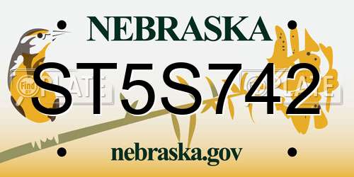ST5S742 Nebraska License Plate