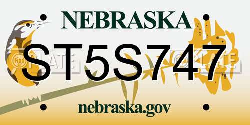 ST5S747 Nebraska License Plate