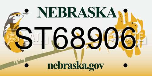 ST68906 Nebraska License Plate
