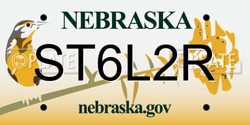 ST6L2R Nebraska License Plate