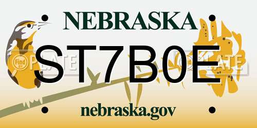 ST7B0E Nebraska License Plate