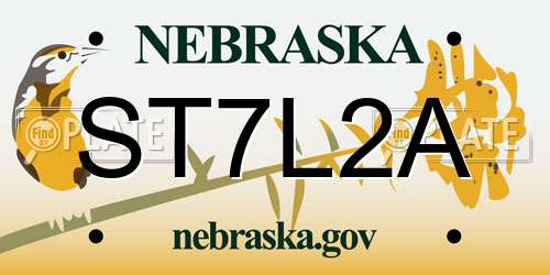 ST7L2A Nebraska License Plate