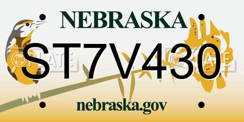 ST7V430 Nebraska License Plate