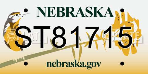ST81715 Nebraska License Plate