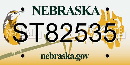 ST82535 Nebraska License Plate