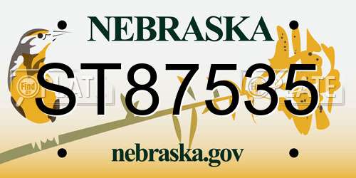 ST87535 Nebraska License Plate