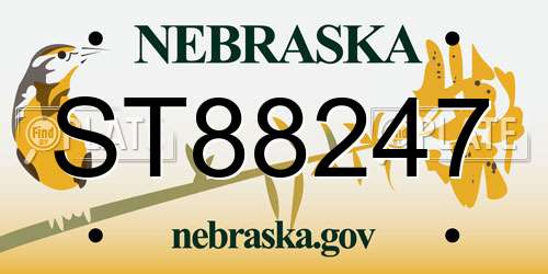 ST88247 Nebraska License Plate
