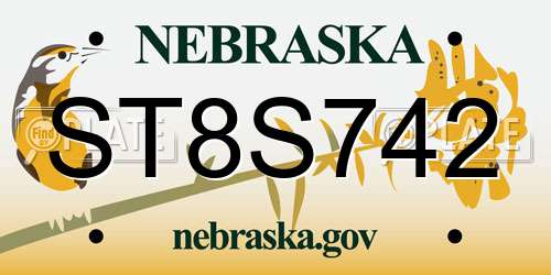 ST8S742 Nebraska License Plate