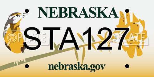 STA127 Nebraska License Plate