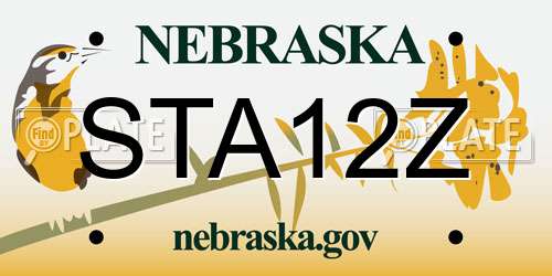 STA12Z Nebraska License Plate