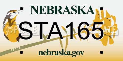STA165 Nebraska License Plate