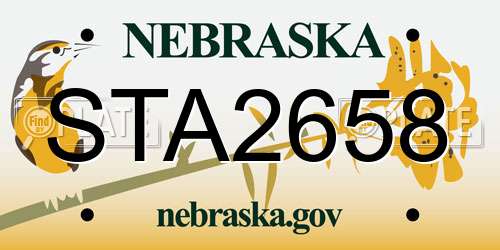 STA2658 Nebraska License Plate