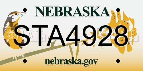 STA4928 Nebraska License Plate