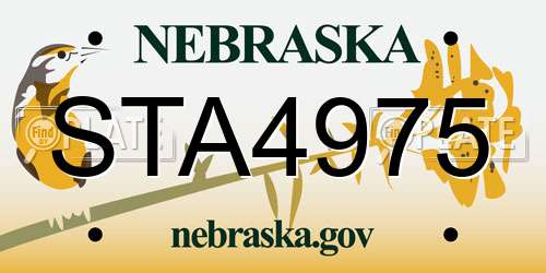 STA4975 Nebraska License Plate