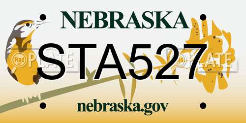 STA527 Nebraska License Plate