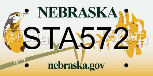 STA572 Nebraska License Plate