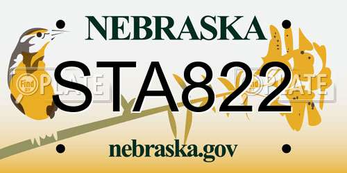 STA822 Nebraska License Plate