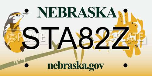 STA82Z Nebraska License Plate