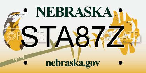 STA87Z Nebraska License Plate