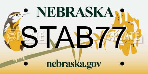 STAB77 Nebraska License Plate