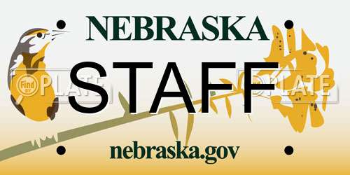 STAFF Nebraska License Plate