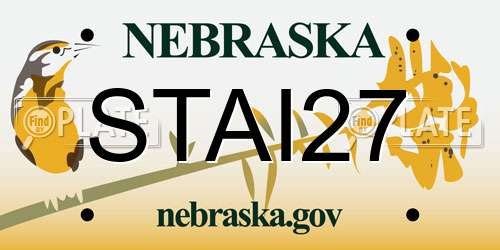 STAI27 Nebraska License Plate