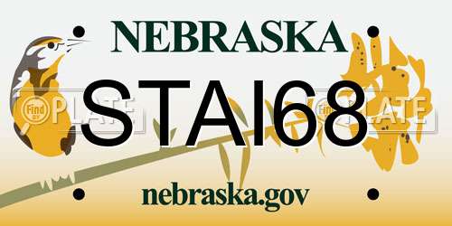STAI68 Nebraska License Plate