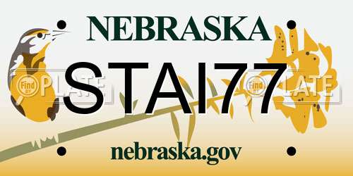 STAI77 Nebraska License Plate