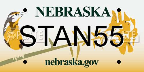 STAN55 Nebraska License Plate
