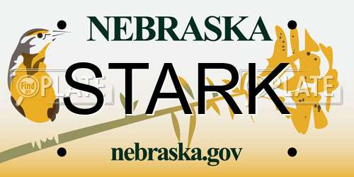 STARK Nebraska License Plate