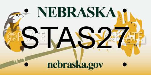 STAS27 Nebraska License Plate