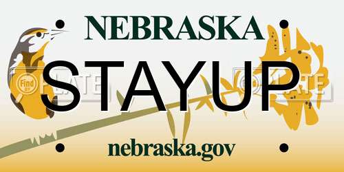 STAYUP Nebraska License Plate