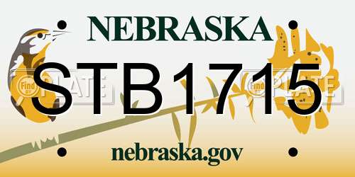 STB1715 Nebraska License Plate