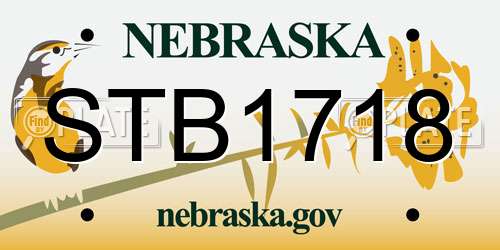 STB1718 Nebraska License Plate