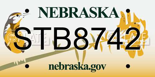 STB8742 Nebraska License Plate