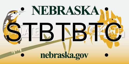 STBTBTC Nebraska License Plate