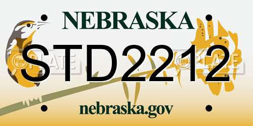 STD2212 Nebraska License Plate