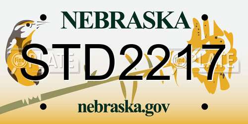 STD2217 Nebraska License Plate