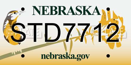 STD7712 Nebraska License Plate