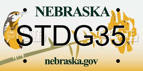 STDG35 Nebraska License Plate