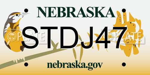 STDJ47 Nebraska License Plate