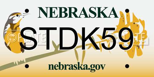 STDK59 Nebraska License Plate