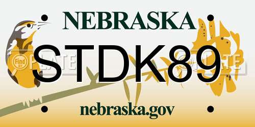 STDK89 Nebraska License Plate