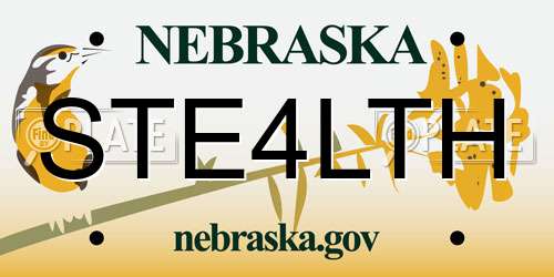 STE4LTH Nebraska License Plate