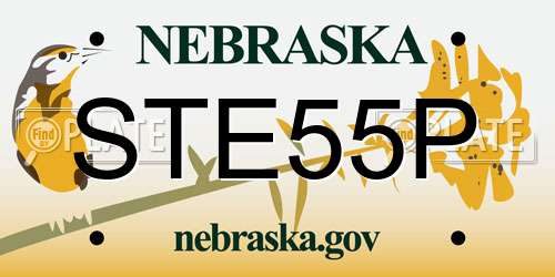 STE55P Nebraska License Plate