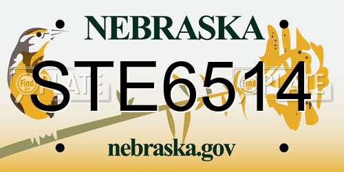 STE6514 Nebraska License Plate